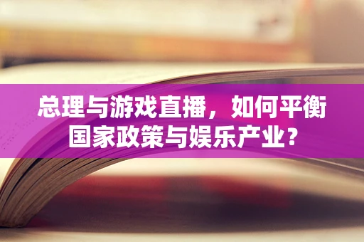 总理与游戏直播，如何平衡国家政策与娱乐产业？