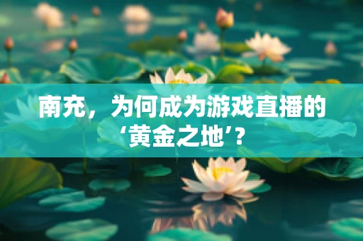 南充，为何成为游戏直播的‘黄金之地’？