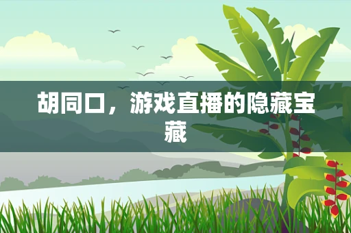 胡同口，游戏直播的隐藏宝藏