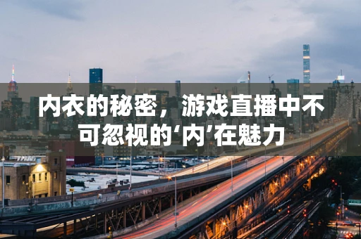 内衣的秘密，游戏直播中不可忽视的‘内’在魅力
