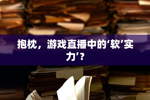 抱枕，游戏直播中的‘软’实力’？