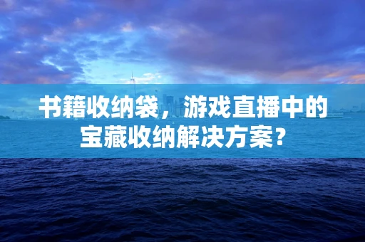 书籍收纳袋，游戏直播中的宝藏收纳解决方案？