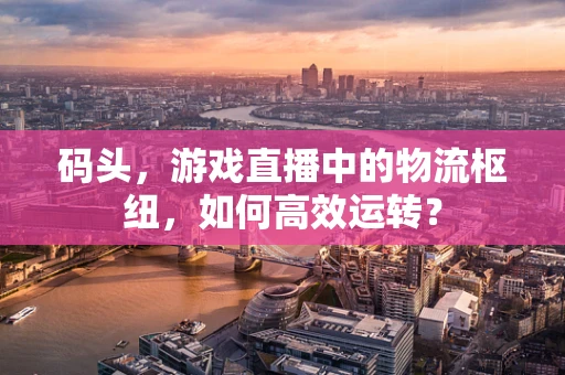 码头，游戏直播中的物流枢纽，如何高效运转？