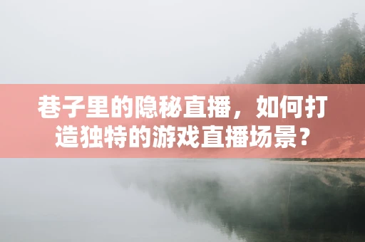 巷子里的隐秘直播，如何打造独特的游戏直播场景？