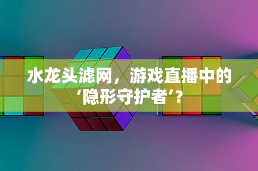 水龙头滤网，游戏直播中的‘隐形守护者’？