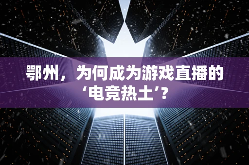 鄂州，为何成为游戏直播的‘电竞热土’？