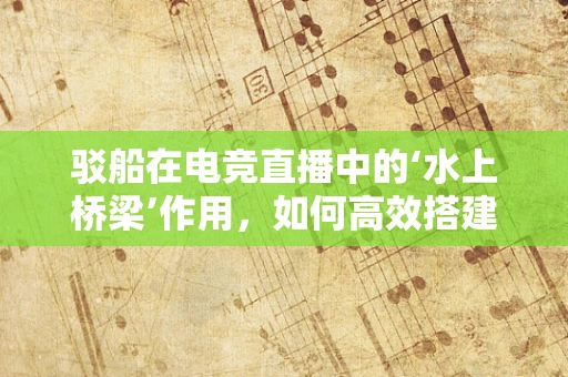 驳船在电竞直播中的‘水上桥梁’作用，如何高效搭建观众与赛事的连接？