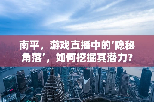 南平，游戏直播中的‘隐秘角落’，如何挖掘其潜力？