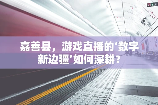 嘉善县，游戏直播的‘数字新边疆’如何深耕？