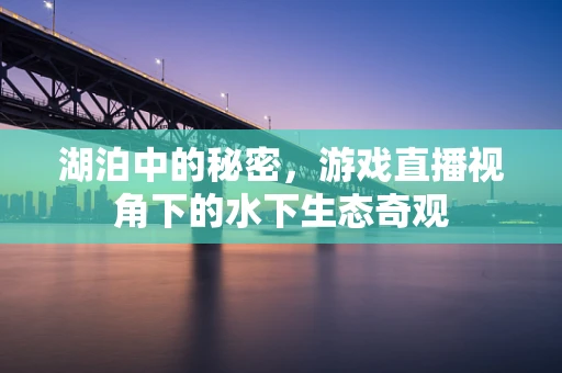 湖泊中的秘密，游戏直播视角下的水下生态奇观