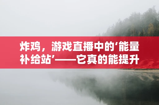 炸鸡，游戏直播中的‘能量补给站’——它真的能提升观众观感吗？