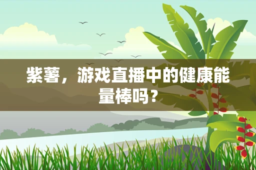 紫薯，游戏直播中的健康能量棒吗？