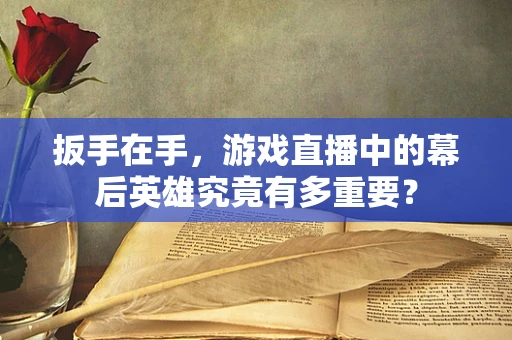 扳手在手，游戏直播中的幕后英雄究竟有多重要？