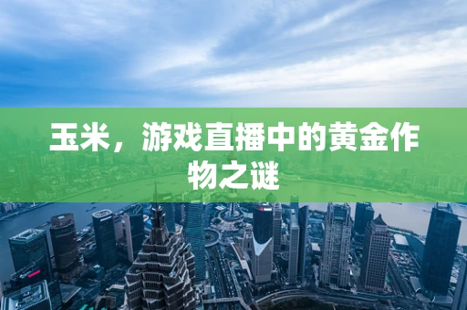 玉米，游戏直播中的黄金作物之谜