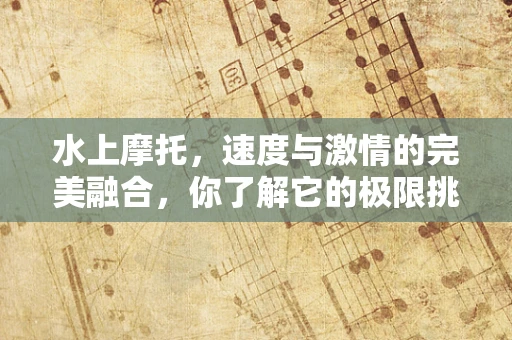 水上摩托，速度与激情的完美融合，你了解它的极限挑战吗？