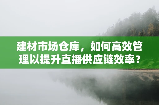 建材市场仓库，如何高效管理以提升直播供应链效率？