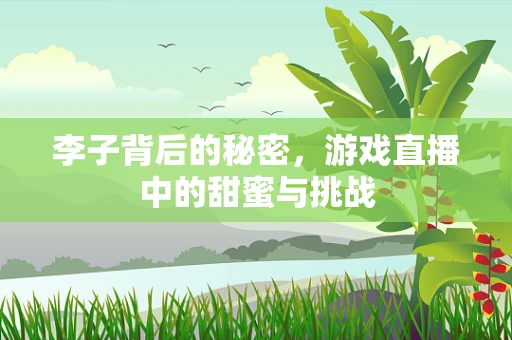 李子背后的秘密，游戏直播中的甜蜜与挑战