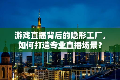 游戏直播背后的隐形工厂，如何打造专业直播场景？
