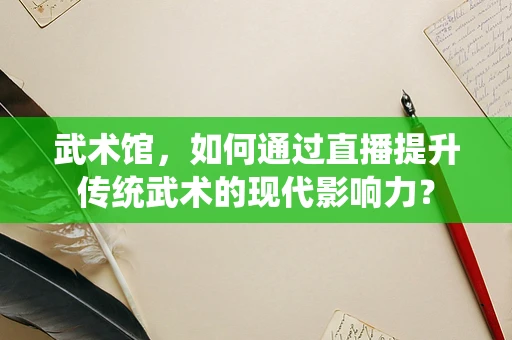 武术馆，如何通过直播提升传统武术的现代影响力？