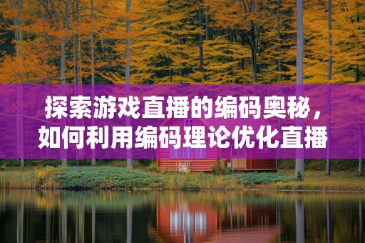 探索游戏直播的编码奥秘，如何利用编码理论优化直播体验？