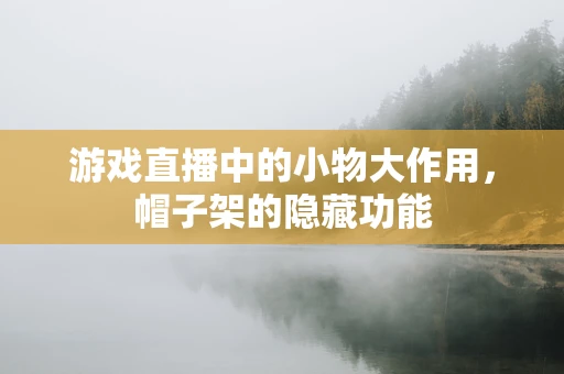 游戏直播中的小物大作用，帽子架的隐藏功能