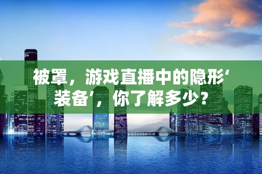 被罩，游戏直播中的隐形‘装备’，你了解多少？