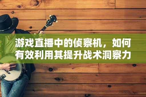 游戏直播中的侦察机，如何有效利用其提升战术洞察力？