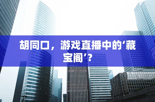 胡同口，游戏直播中的‘藏宝阁’？