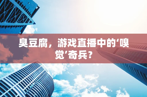 臭豆腐，游戏直播中的‘嗅觉’奇兵？