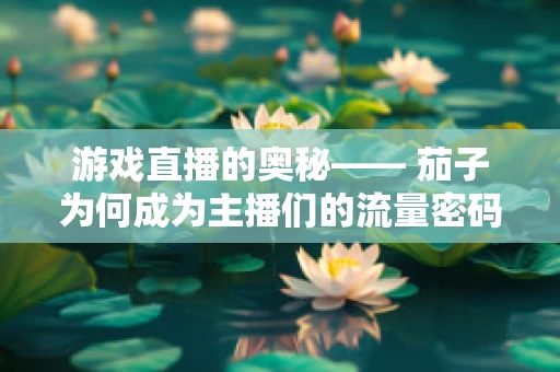 游戏直播的奥秘—— 茄子为何成为主播们的流量密码？