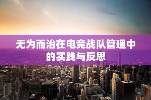 无为而治在电竞战队管理中的实践与反思