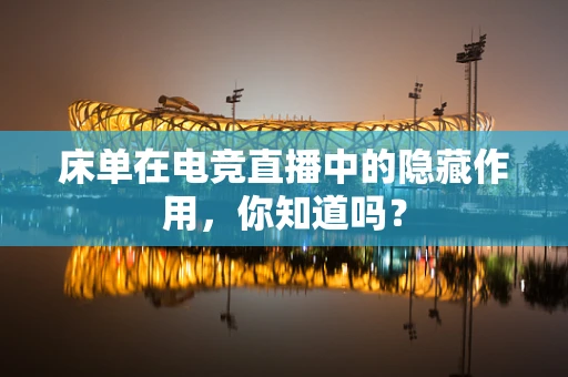 床单在电竞直播中的隐藏作用，你知道吗？