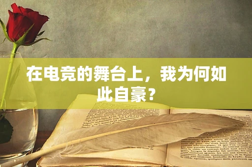 在电竞的舞台上，我为何如此自豪？