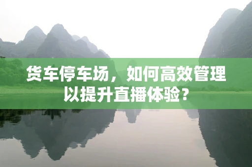 货车停车场，如何高效管理以提升直播体验？