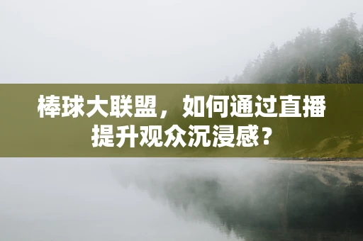 棒球大联盟，如何通过直播提升观众沉浸感？