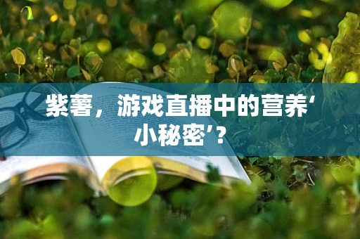 紫薯，游戏直播中的营养‘小秘密’？
