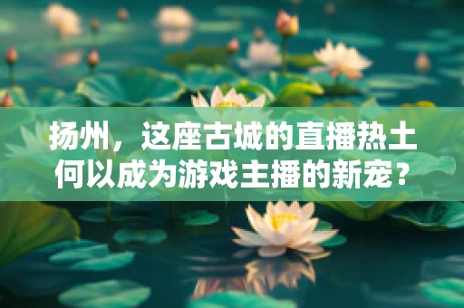扬州，这座古城的直播热土何以成为游戏主播的新宠？