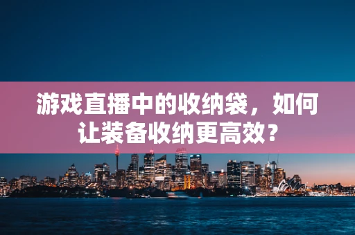 游戏直播中的收纳袋，如何让装备收纳更高效？