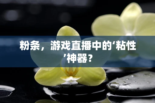 粉条，游戏直播中的‘粘性’神器？