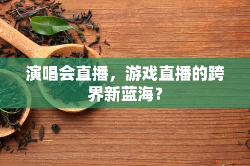 演唱会直播，游戏直播的跨界新蓝海？