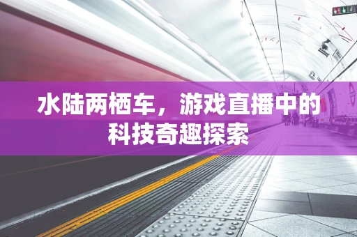 水陆两栖车，游戏直播中的科技奇趣探索