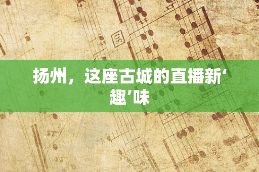 扬州，这座古城的直播新‘趣’味
